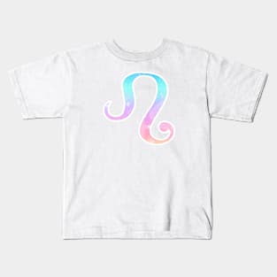 Leo Zodiac Symbol in Magical Unicorn Colors Kids T-Shirt